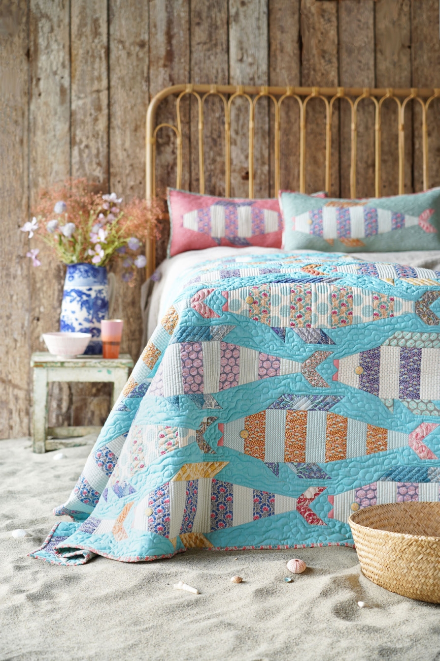 Tilda Patchwork Stoff Baumwolle - Cotton Beach - Limpet Shell Teal